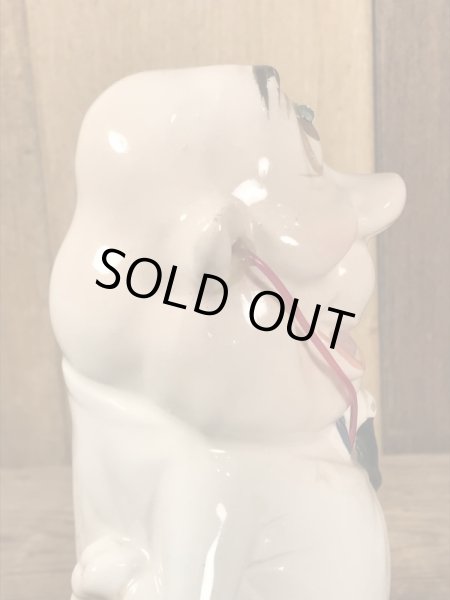 クレイス社製のラインストーンの目が付いたおじさんの60年代ビンテージセラミックフィギュア