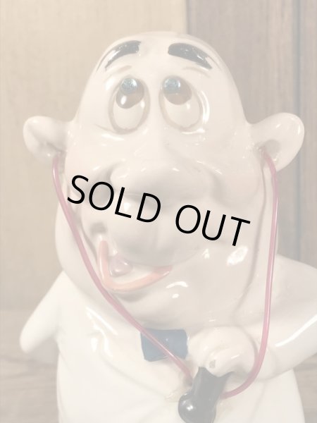 クレイス社製のラインストーンの目が付いたおじさんの60年代ビンテージセラミックフィギュア