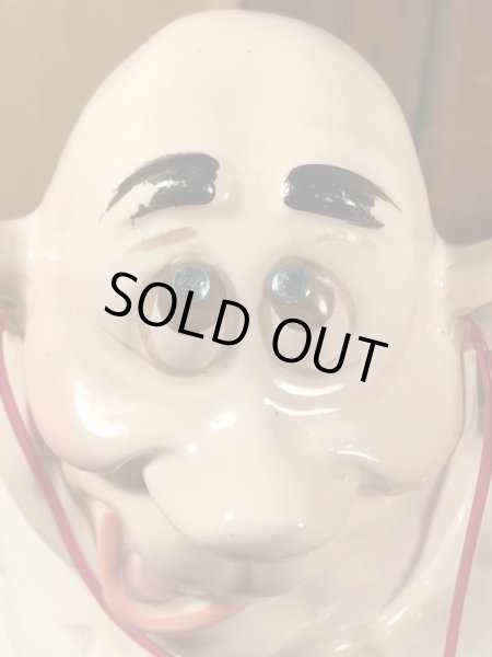 クレイス社製のラインストーンの目が付いたおじさんの60年代ビンテージセラミックフィギュア