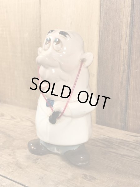 クレイス社製のラインストーンの目が付いたおじさんの60年代ビンテージセラミックフィギュア