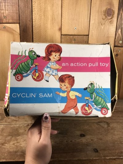 画像3: Kusan “Cyclin' Sam” Pull Toy　サイクリンサム　ビンテージ　プルトイ　イモムシ　60年代