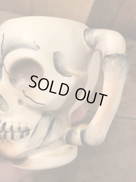 陶器製のスカルの50’sヴィンテージソルト＆ペッパー