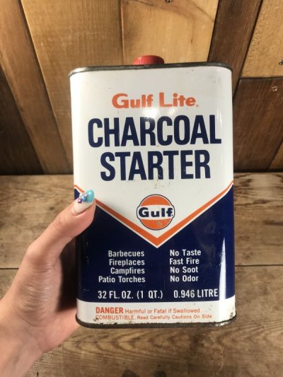 画像3: Gulf Lite Charcoal Starter Oil Can　オイル缶　ビンテージ　ガルフ　ブリキ　50〜60年代