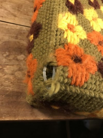画像2: Flower Knitting Wool Bag　花柄　ビンテージ　手提げバッグ　毛糸　70年代