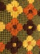 毛糸で編まれた花柄の70年代ビンテージ手提げバッグ