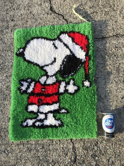 画像3: Peanuts Snoopy Santa Rug　スヌーピー　ビンテージ　ラグマット　クリスマス　70年代