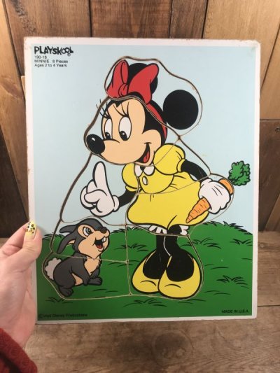 画像1: Playskool Disney Minnie Mouse Wood Puzzle　ミニーマウス　ビンテージ　ウッドパズル　ディズニー　70年代