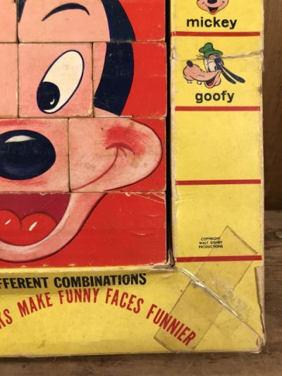 画像1: Disney Scramble 4 Faces Block Game　ディズニー　ビンテージ　ブロックゲーム　ミッキーマウス　60年代