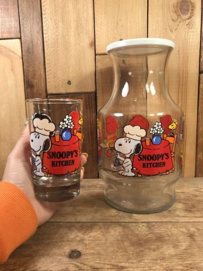 画像3: Anchor Hocking Peanuts Gang Snoopy Glass Juice Set　スヌーピー　ビンテージ　グラスセット　ピーナッツ　70〜80年代
