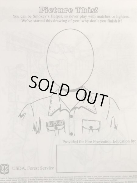 企業キャラクターのスモーキーベアの90’s〜ヴィンテージの塗り絵