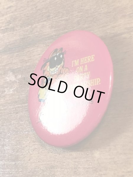 ガーフィールドの金属製のビンテージ缶バッジ