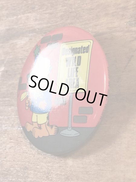 ガーフィールドの金属製のビンテージ缶バッジ