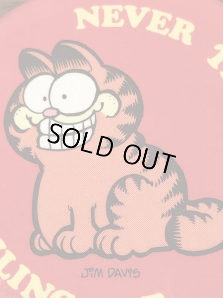 ガーフィールドとメッセージが書かれた80年代ビンテージ缶バッジ