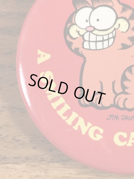 ガーフィールドとメッセージが書かれた80’sヴィンテージ缶バッチ