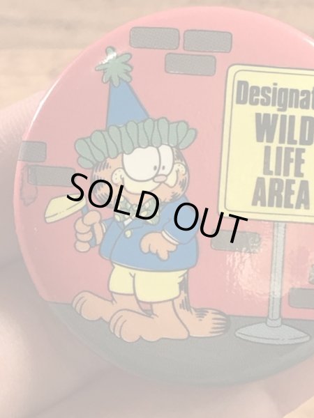 ガーフィールドの金属製のヴィンテージ缶バッチ