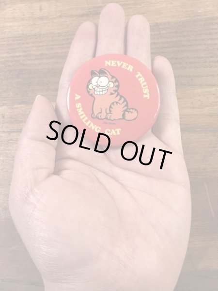 ガーフィールドとメッセージが書かれた80’sヴィンテージ缶バッチ