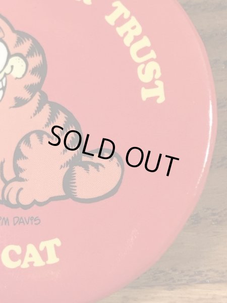 ガーフィールドとメッセージが書かれた80年代ビンテージ缶バッジ