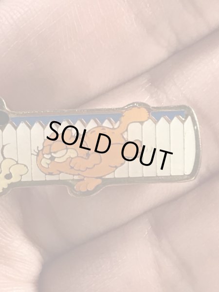 ガーフィールドとオーディーのエナメル加工の80年代ビンテージヘアピン