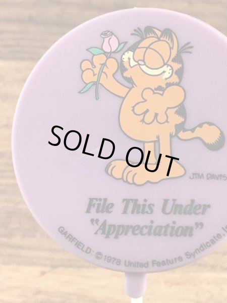 ガーフィールドのメッセージ書かれた80年代ビンテージオーナメント