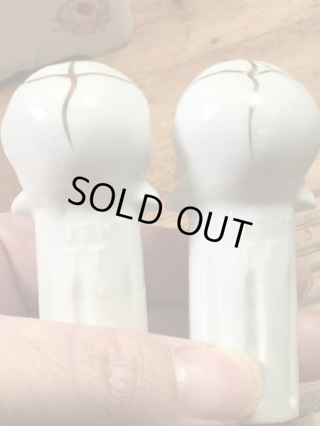 スカルの首振りの50年代ビンテージソルト&ペッパー