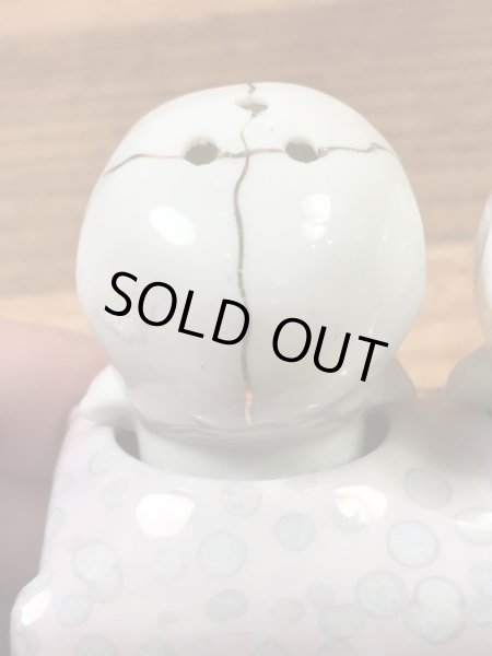 スカルの陶器製の50’sヴィンテージソルト&ペッパー