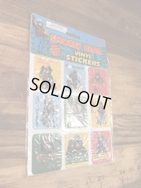 企業キャラクターのスモーキーベアの80’s〜ヴィンテージステッカーシート