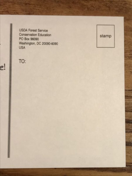 アドバタイジングキャラクターのスモーキーベアのビンテージポストカード