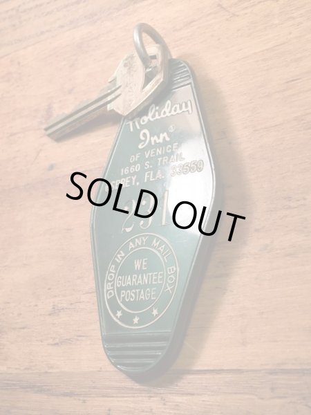 アメリカのモーテル「HOLIDAY INNホリデイイン」のルームキーで使用されていた70年代ビンテージモーテルキー