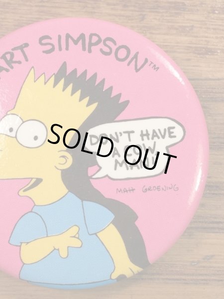 シンプソンズのキャラクター“バート”の90年代ビンテージバッジ