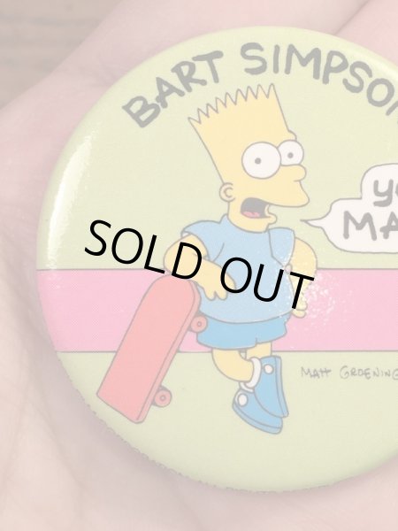 The Simpson'sのキャラクター“Bart”の90’sヴィンテージ缶バッチ