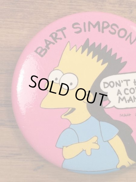 The Simpson'sのキャラクター“Bart”の90’sヴィンテージ缶バッチ