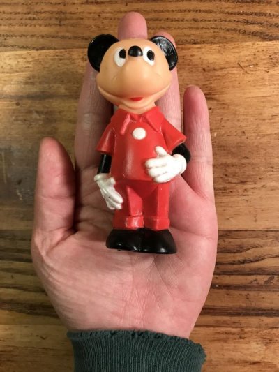 画像1: Disney Mickey Mouse Rubber Mini Squeeze Doll　ミッキーマウス　ビンテージ　スクイーズドール　ディズニー　70年代〜 