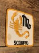 星座のScorpioが描かれた70’sヴィンテージ刺繡パッチ