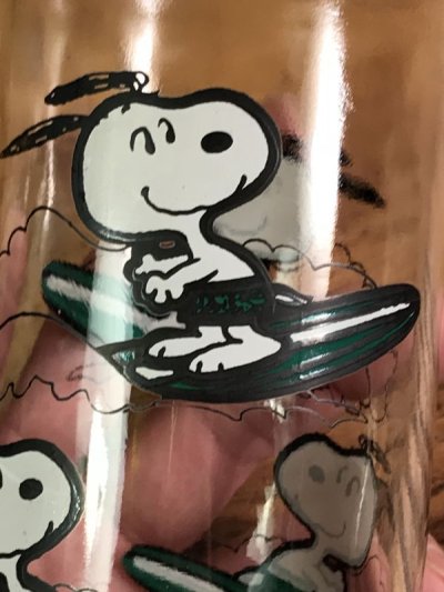 画像1: Craft Peanuts Snoopy “Surfing” Glass　スヌーピー　ビンテージ　グラス　クラフト社　80年代