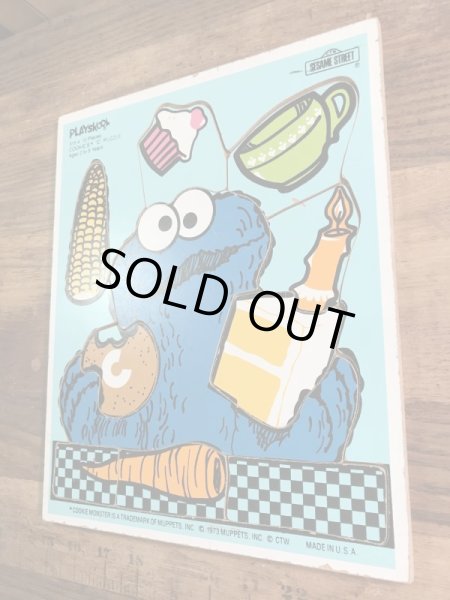 Playskool社製のクッキーモンスターの70’sヴィンテージウッドパズル