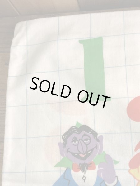 セサミストリートのキャラクターとナンバーが書かれた70’sヴィンテージピローケース