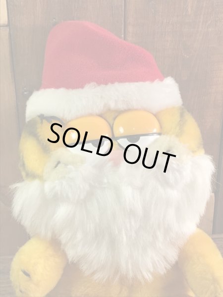 ガーフィールドのサンタクロースの80年代ビンテージ縫いぐるみ