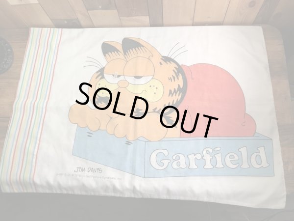 眠たそうなガーフィールドが描かれた70〜80’sヴィンテージピローケース