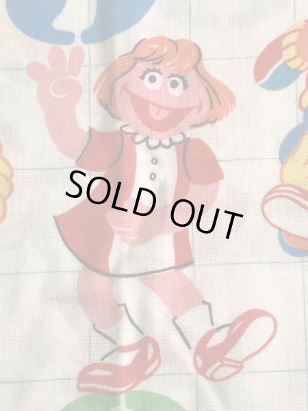 セサミストリートのキャラクターとナンバーが描かれた70’sヴィンテージピローケース