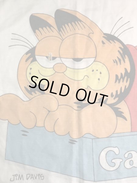 眠たそうなガーフィールドが描かれた70〜80年代ビンテージ枕カバー