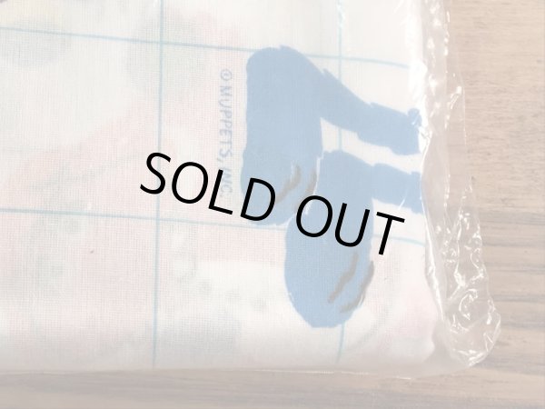 セサミストリートのキャラクターと数字が描かれた70年代ビンテージツインフラットシーツ