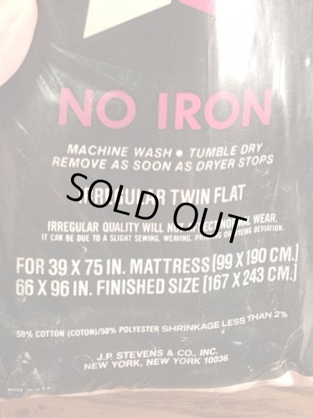 セサミストリートのキャラクターと数字が描かれた70年代ビンテージツインフラットシーツ