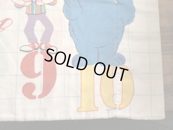 セサミストリートのキャラクターとナンバーが描かれた70’sヴィンテージピローケース