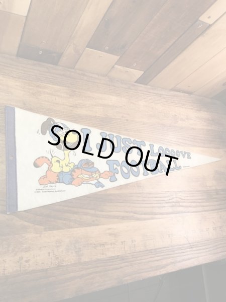 ガーフィールドとオーディーがフットボールをしている70〜80年代ビンテージペナント