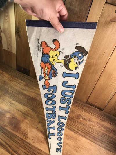 画像3: Garfield & Odie “I Just Loooove Football” Pennant　ガーフィールド　ビンテージ　ペナント　オーディー　70〜80年代