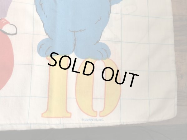 セサミストリートのキャラクターとナンバーが描かれた70’sヴィンテージピローケース