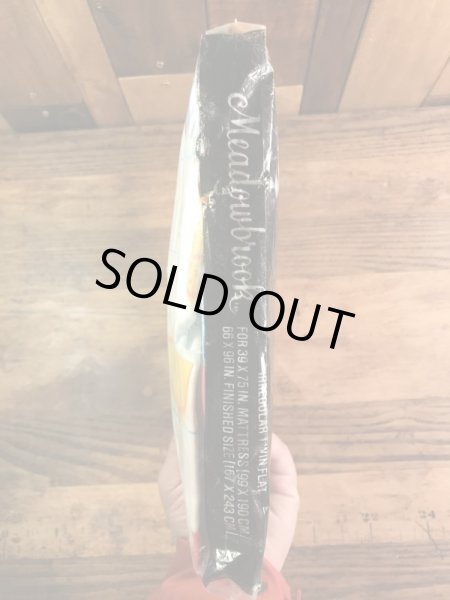 セサミストリートのキャラクターと数字が描かれた70年代ビンテージツインフラットシーツ