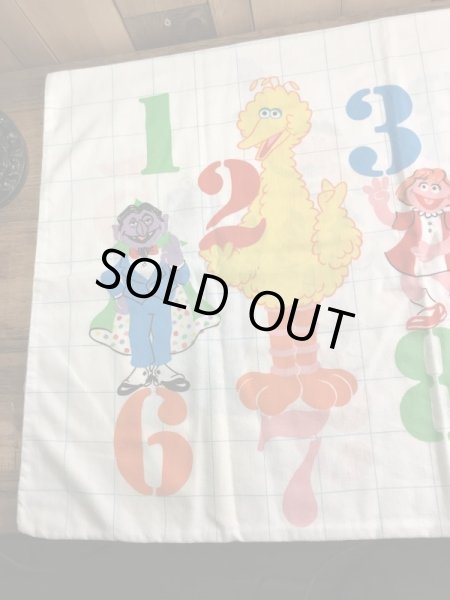 セサミストリートのキャラクターとナンバーが描かれた70’sヴィンテージピローケース