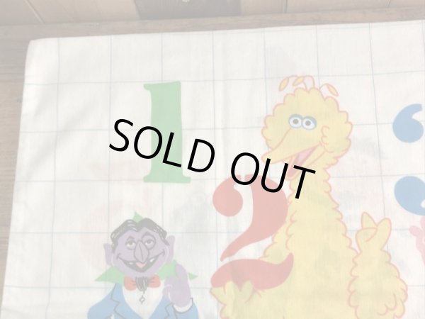 セサミストリートのキャラクターとナンバーが描かれた70’sヴィンテージピローケース