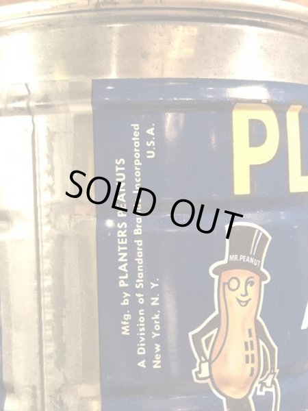 企業キャラクターのミスターピーナッツの70年代ビンテージブリキ缶